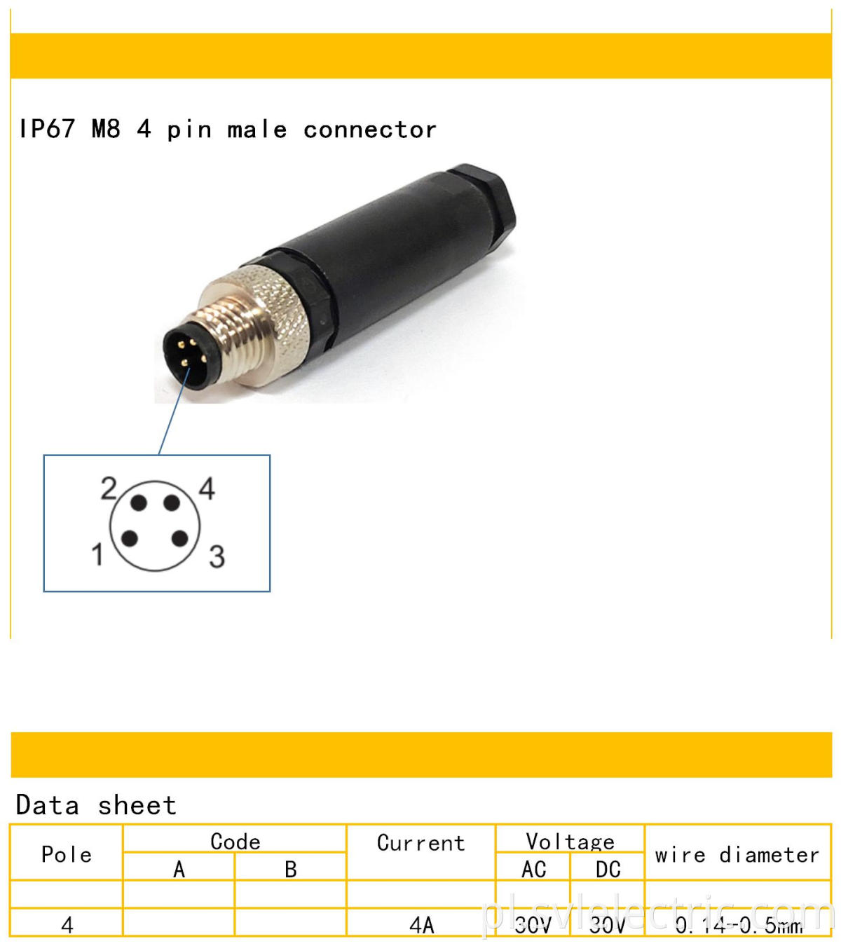 M8 4 pin connector specifications